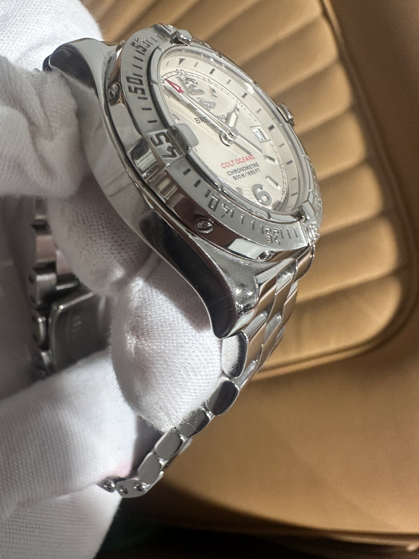 Breitling Colt Oceane A77380 – Ladies 33mm White Dial, SuperQuartz, Full Set